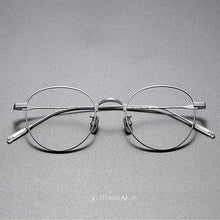 Carica l&#39;immagine nel visualizzatore di Gallery, Japanese Handmade Pure Titanium Glasses Frames Men Women Ultra Light Round Eyeglass Frames Reading Prescription Eyewear Frame