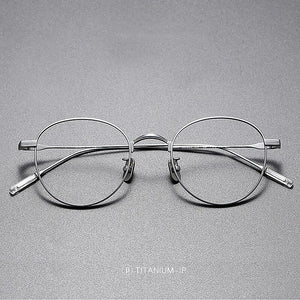 Japanese Handmade Pure Titanium Glasses Frames Men Women Ultra Light Round Eyeglass Frames Reading Prescription Eyewear Frame