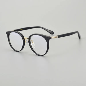 Japanese Handmade Round Acetate Glasses Frame Men Ultra-light Vintage Oval Eyeglasses Frames Women Spectacles Eyewear GAFAS