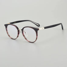 Carica l&#39;immagine nel visualizzatore di Gallery, Japanese Handmade Round Acetate Glasses Frame Men Ultra-light Vintage Oval Eyeglasses Frames Women Spectacles Eyewear GAFAS