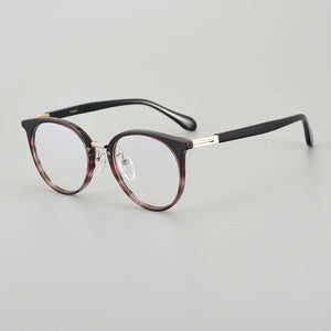 Japanese Handmade Round Acetate Glasses Frame Men Ultra-light Vintage Oval Eyeglasses Frames Women Spectacles Eyewear GAFAS