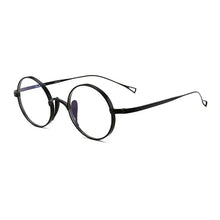 Load image into Gallery viewer, Japanese Handmade Round Pure Titanium Glasses Frame Men Prescription Eyeglasses Women Vintage Myopia Optical Eyewear Blue Lens