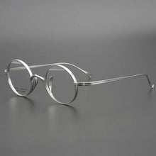 Load image into Gallery viewer, Japanese Handmade Round Pure Titanium Glasses Frame Men Prescription Eyeglasses Women Vintage Myopia Optical Eyewear Blue Lens