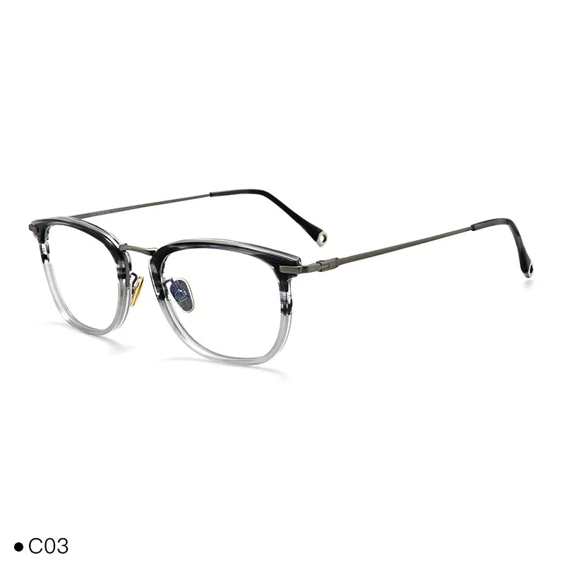 Japanese Handmade Square Titanium Glasses Frame Men Ultralight Myopia Eyeglasses Women Retro Prescription Anti Blue Light Optics