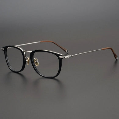 Japanese Handmade Square Titanium Glasses Frame Men Ultralight Myopia Eyeglasses Women Retro Prescription Anti Blue Light Optics