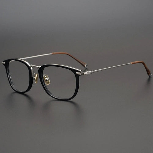 Japanese Handmade Square Titanium Glasses Frame Men Ultralight Myopia Eyeglasses Women Retro Prescription Anti Blue Light Optics
