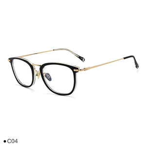 Japanese Handmade Square Titanium Glasses Frame Men Ultralight Myopia Eyeglasses Women Retro Prescription Anti Blue Light Optics