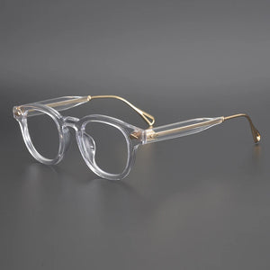 Japanese Handmade Titanium Acetate Glasses Frame Men Vintage Prescription Eyeglasses Women Transparent Optical Eyewear Spectacle