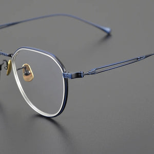 Japanese Handmade Titanium Eyeglasses Frame Men Oval Round Optical Prescription Glasses Frames Women Myopia Spectacles Eyewear