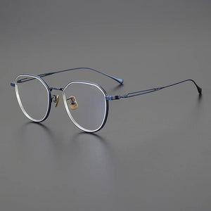 Japanese Handmade Titanium Eyeglasses Frame Men Oval Round Optical Prescription Glasses Frames Women Myopia Spectacles Eyewear