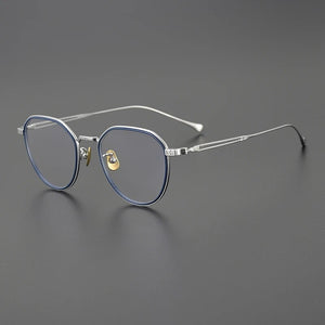 Japanese Handmade Titanium Eyeglasses Frame Men Oval Round Optical Prescription Glasses Frames Women Myopia Spectacles Eyewear