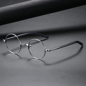 Occhiali da vista rotondi di marca giapponese Uomo Donna Occhiali da vista ottici di piccole dimensioni Montatura per occhiali KMN103 Occhiali da lettura ovali