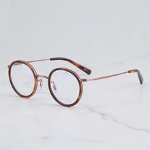 Load image into Gallery viewer, Japanese Masuna GMS-804 Vintage Round Clear Red Glasses Frame for Men and Women Spuer Light Flexible Titanium Myopia Eyeglasses
