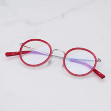 Load image into Gallery viewer, Japanese Masuna GMS-804 Vintage Round Clear Red Glasses Frame for Men and Women Spuer Light Flexible Titanium Myopia Eyeglasses
