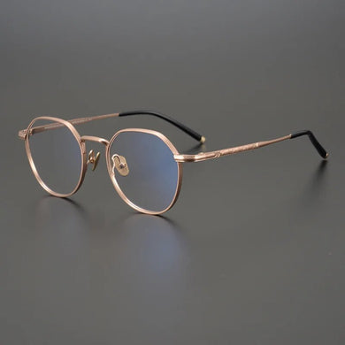 Japanese Original Material Pure Titanium Eyeglasses Frames with Floral Patterns Classical Retro Men Light Luxury Sunglasses