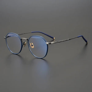 Japanese Original Material Pure Titanium Eyeglasses Frames with Floral Patterns Classical Retro Men Light Luxury Sunglasses