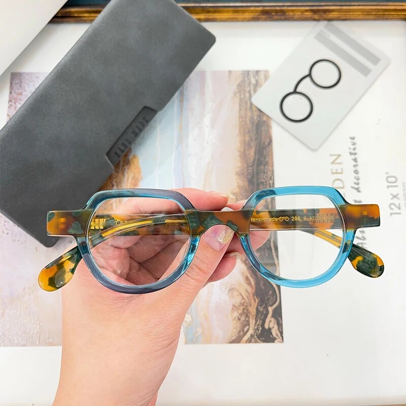 Japanese Oval Acetate Original Glasses Frames Men Myopia Classical Handmade Eyeglasses Women Prescription Eyewear
