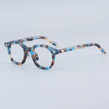 Load image into Gallery viewer, Japanese Oval Polygon Stripes Brown Acetate Glasses Frames Unisex Designer Handmade Classical Optical Eyeglasses with Full Case
