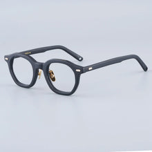 Load image into Gallery viewer, Japanese Oval Polygon Stripes Brown Acetate Glasses Frames Unisex Designer Handmade Classical Optical Eyeglasses with Full Case