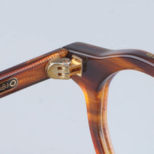 Load image into Gallery viewer, Japanese Oval Polygon Stripes Brown Acetate Glasses Frames Unisex Designer Handmade Classical Optical Eyeglasses with Full Case