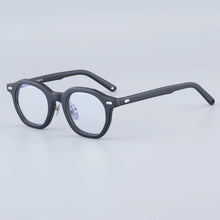 Load image into Gallery viewer, Japanese Oval Polygon Stripes Brown Acetate Glasses Frames Unisex Designer Handmade Classical Optical Eyeglasses with Full Case