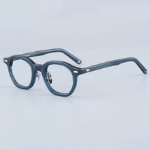 Load image into Gallery viewer, Japanese Oval Polygon Stripes Brown Acetate Glasses Frames Unisex Designer Handmade Classical Optical Eyeglasses with Full Case