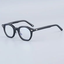 Load image into Gallery viewer, Japanese Oval Polygon Stripes Brown Acetate Glasses Frames Unisex Designer Handmade Classical Optical Eyeglasses with Full Case