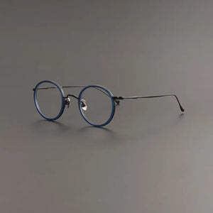 Japanese Retro Round Handmade Pure Titanium Glasses Frame Men Vintage Super Light Eyeglasses Women Myopia Oculos De Grau KMN139