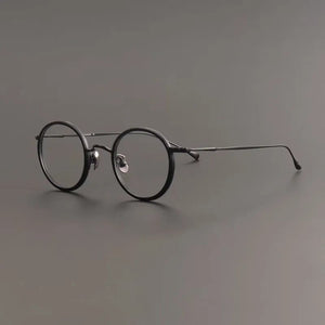 Japanese Retro Round Handmade Pure Titanium Glasses Frame Men Vintage Super Light Eyeglasses Women Myopia Oculos De Grau KMN139