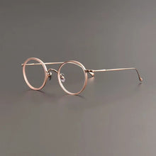 Load image into Gallery viewer, Japanese Retro Round Handmade Pure Titanium Glasses Frame Men Vintage Super Light Eyeglasses Women Myopia Oculos De Grau KMN139