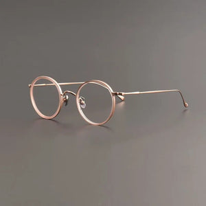 Japanese Retro Round Handmade Pure Titanium Glasses Frame Men Vintage Super Light Eyeglasses Women Myopia Oculos De Grau KMN139