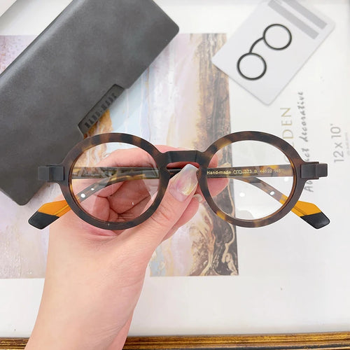 Japanese Round Acetate Matte Glasses Frames High Quality Men Myopia Classical Handmade Eyeglasses Women Prescription Eyewear