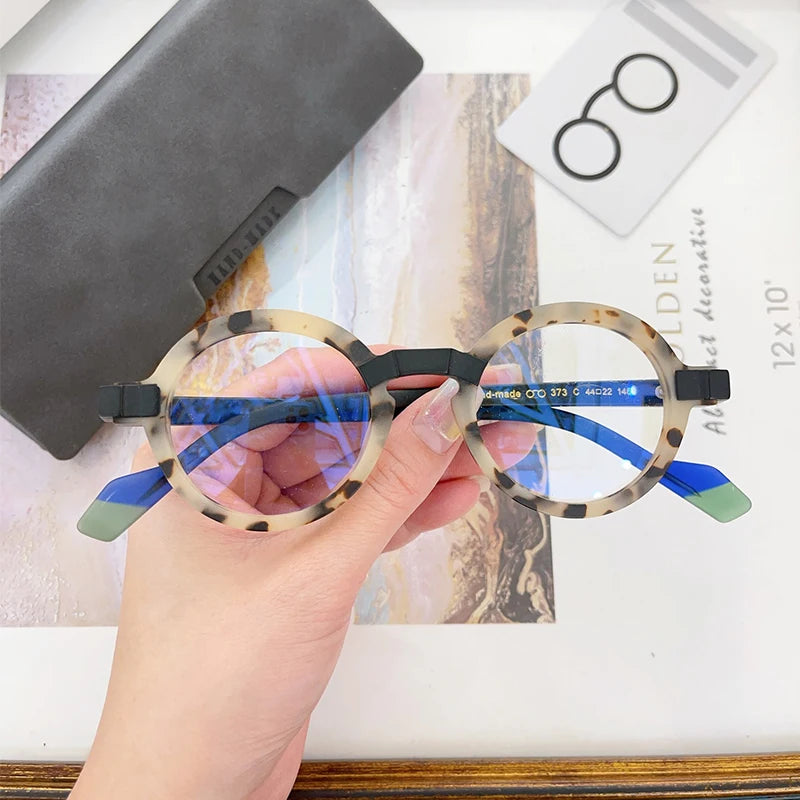 Japanese Round Acetate Matte Glasses Frames High Quality Men Myopia Classical Handmade Eyeglasses Women Prescription Eyewear