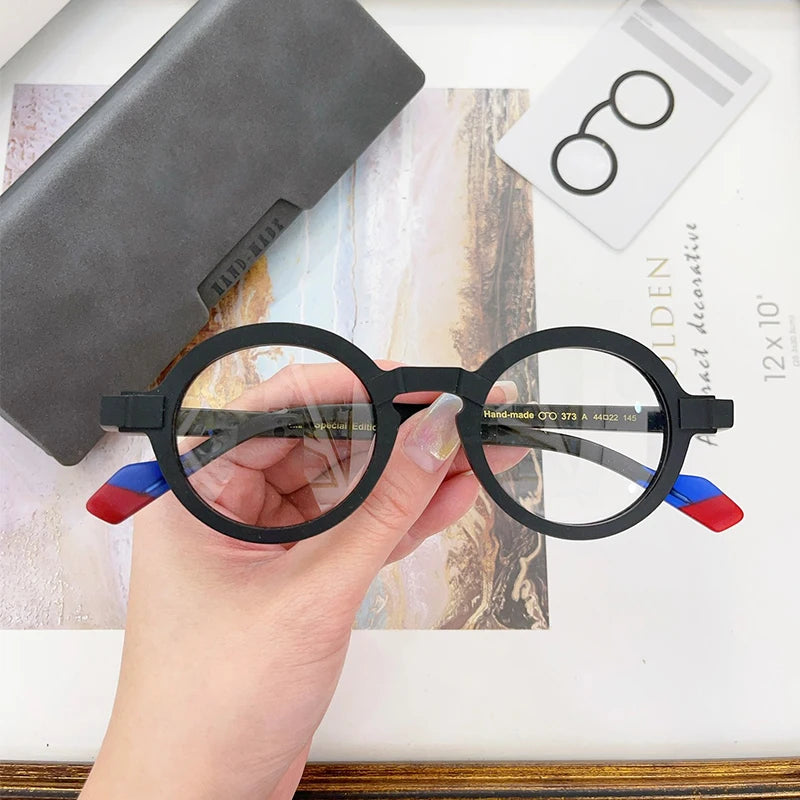 Japanese Round Acetate Matte Glasses Frames High Quality Men Myopia Classical Handmade Eyeglasses Women Prescription Eyewear