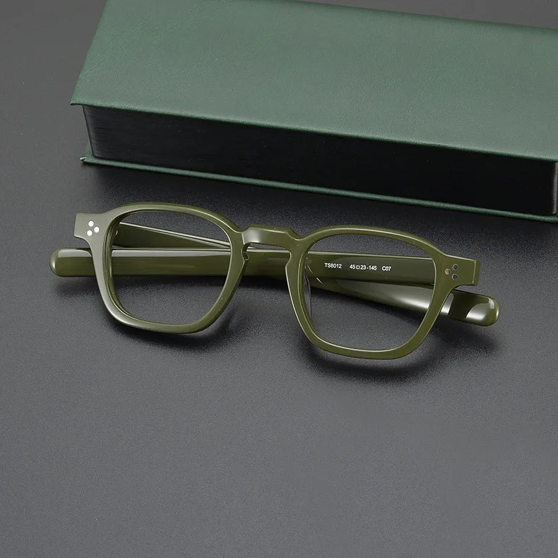 Japanese Style Square Acetate Eyeglasses Men Optical Designer Retro Black Tortoise White Prescription Glasses  Eyewear