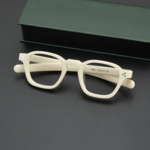 Carica l&#39;immagine nel visualizzatore di Gallery, Japanese Style Square Acetate Eyeglasses Men Optical Designer Retro Black Tortoise White Prescription Glasses  Eyewear