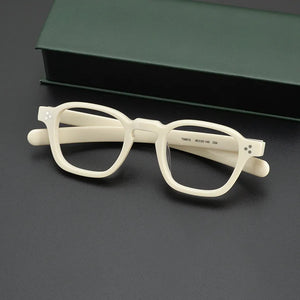 Japanese Style Square Acetate Eyeglasses Men Optical Designer Retro Black Tortoise White Prescription Glasses  Eyewear
