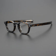 Carica l&#39;immagine nel visualizzatore di Gallery, Japanese Style Square Acetate Eyeglasses Men Optical Designer Retro Black Tortoise White Prescription Glasses  Eyewear