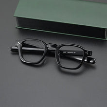 Carica l&#39;immagine nel visualizzatore di Gallery, Japanese Style Square Acetate Eyeglasses Men Optical Designer Retro Black Tortoise White Prescription Glasses  Eyewear