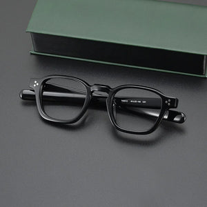 Japanese Style Square Acetate Eyeglasses Men Optical Designer Retro Black Tortoise White Prescription Glasses  Eyewear