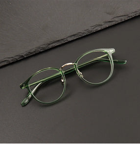 Japanese Style Titanium Acetate Glasses Frame Men Round Prescription Eyeglasses Women Brand Optical Myopia Blue Light Eyewear