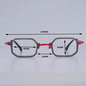 Japanese Style Top Quality Titanium Acetate Square Eyeglasses Frames Men Designer Brand Handmade  Glasses with Case