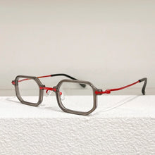 Carica l&#39;immagine nel visualizzatore di Gallery, Japanese Style Top Quality Titanium Acetate Square Eyeglasses Frames Men Designer Brand Handmade  Glasses with Case