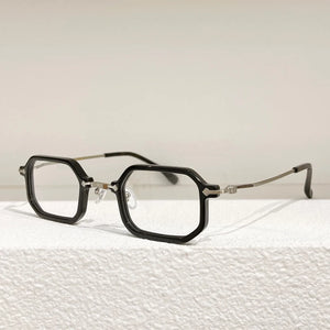 Japanese Style Top Quality Titanium Acetate Square Eyeglasses Frames Men Designer Brand Handmade  Glasses with Case