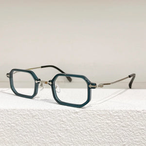 Japanese Style Top Quality Titanium Acetate Square Eyeglasses Frames Men Designer Brand Handmade  Glasses with Case