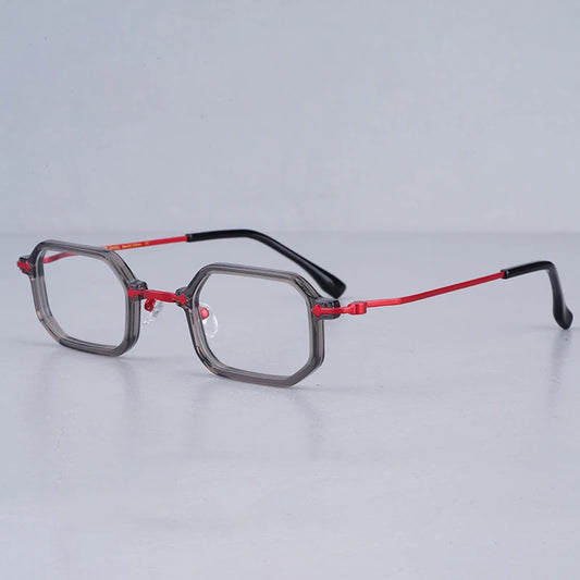 Japanese Style Top Quality Titanium Acetate Square Eyeglasses Frames Men Designer Brand Handmade  Glasses with Case