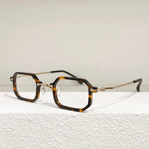 Japanese Style Top Quality Titanium Acetate Square Eyeglasses Frames Men Designer Brand Handmade  Glasses with Case