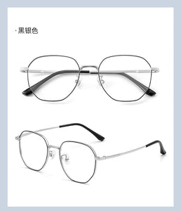 Japanese Titanium Alloy Glasses Frames Men Designer Polygonal Retro Eyeglasses Frames Myopia Ip Electroplated Titanium Frames