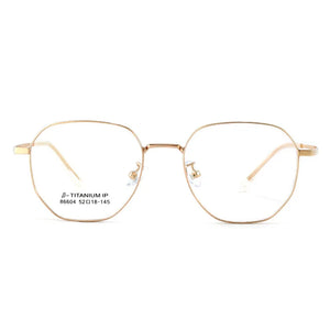 Japanese Titanium Alloy Glasses Frames Men Designer Polygonal Retro Eyeglasses Frames Myopia Ip Electroplated Titanium Frames