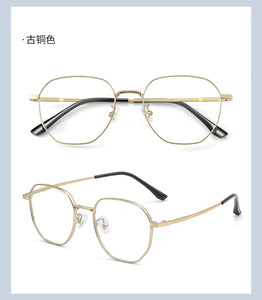 Japanese Titanium Alloy Glasses Frames Men Designer Polygonal Retro Eyeglasses Frames Myopia Ip Electroplated Titanium Frames